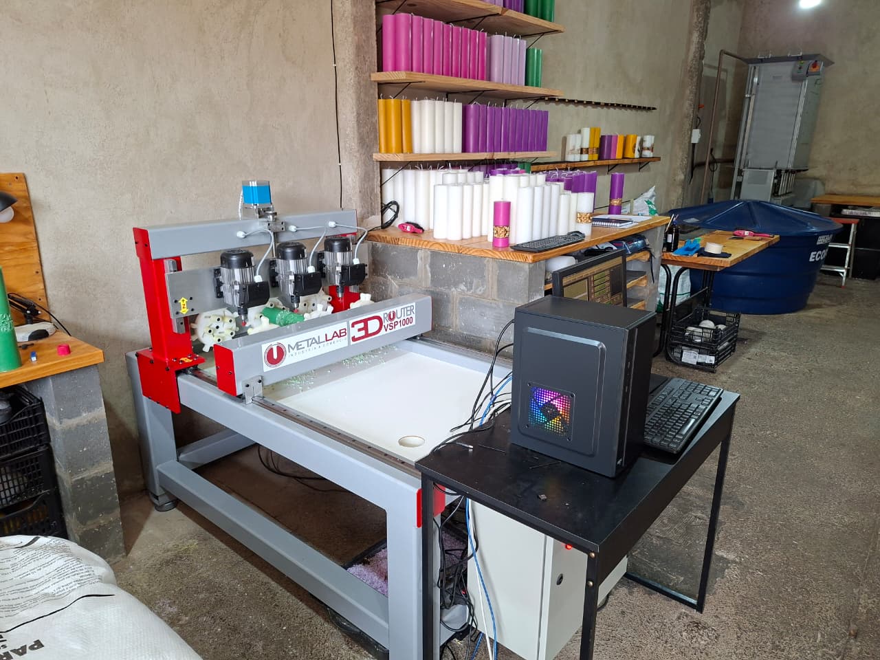 Máquina Metallab em ação